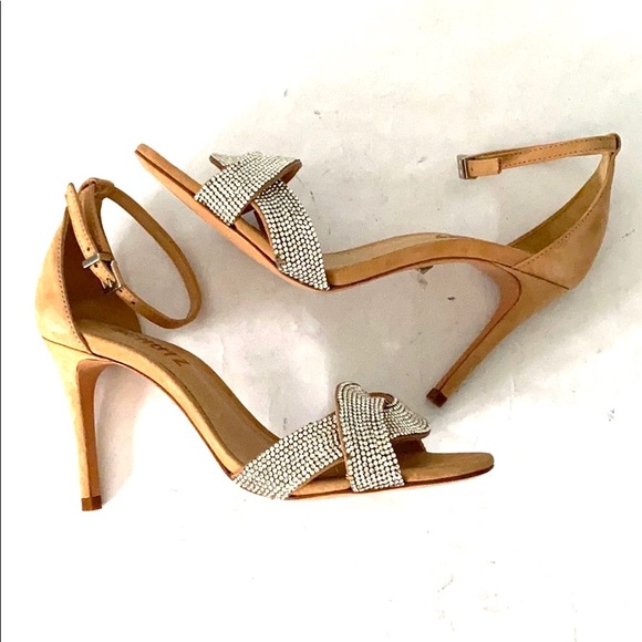 NWT SCHUTZ Jolita Crystal Suede Sandal - Picture 7 of 10